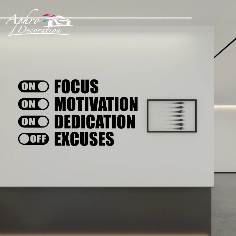 Home Gym On Wall - Adesivo Murale in Vinile con Citazione
