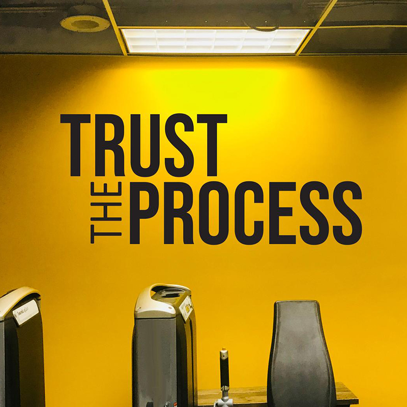 Home Gym On Wall - Trust The Process Adesivo da parete