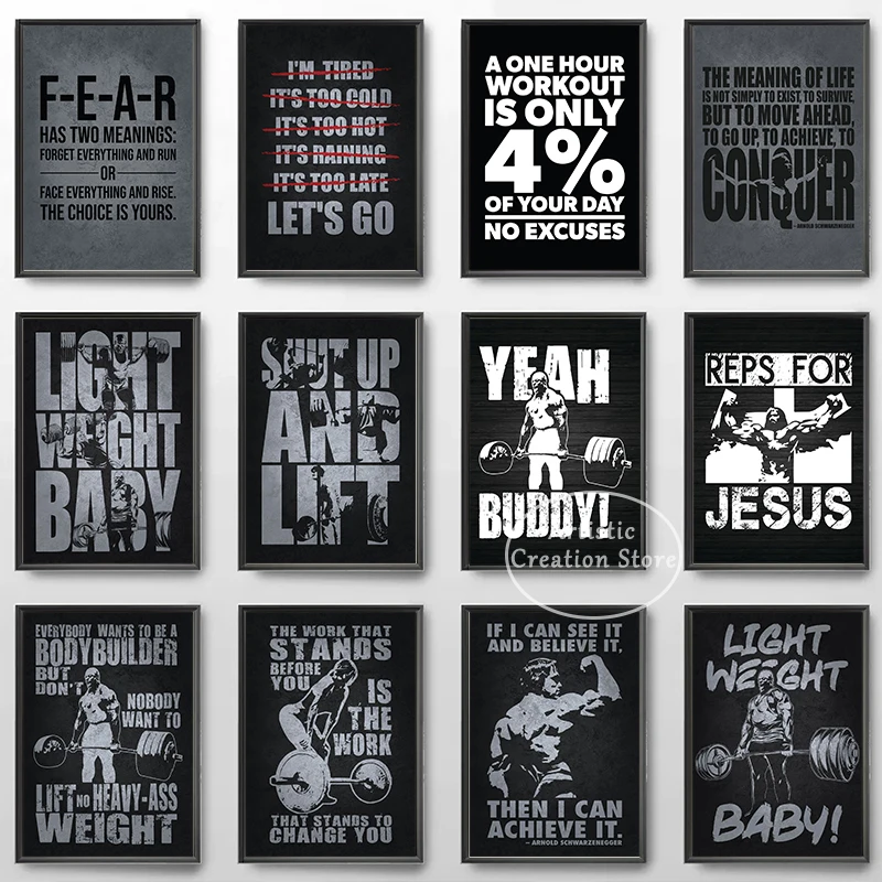Home Gym Icon - Palestra iconica Citazioni ispiratrici Poster Non