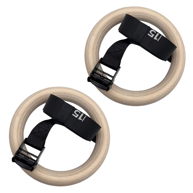 Gymnastic Rings Wooden - Q84C Anelli da ginnastica regolabili in