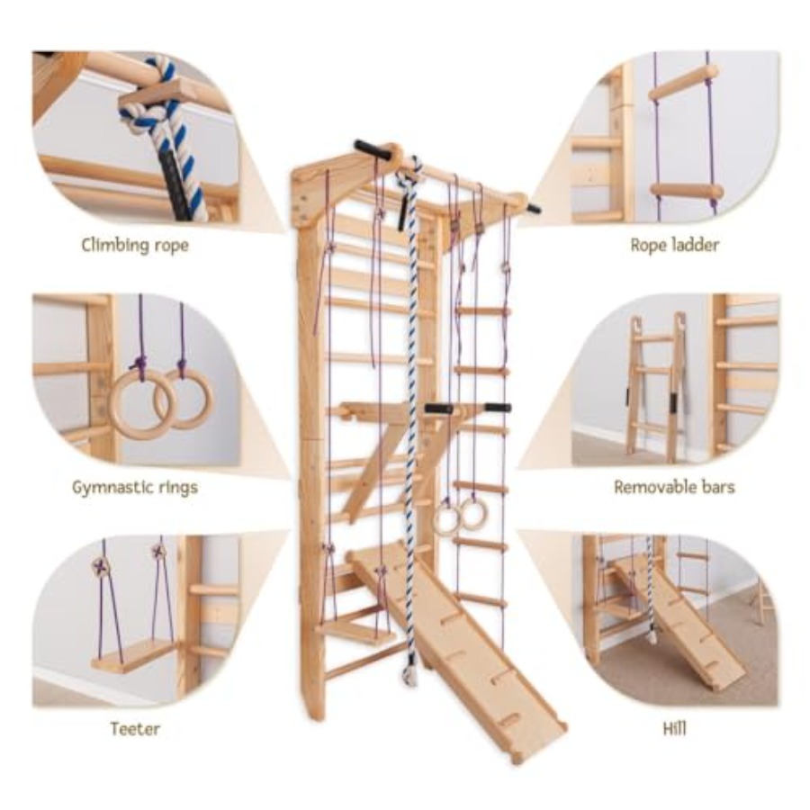 Spalliera svedese in legno mas - Gymnastic Rings Wooden recensione e prezzo