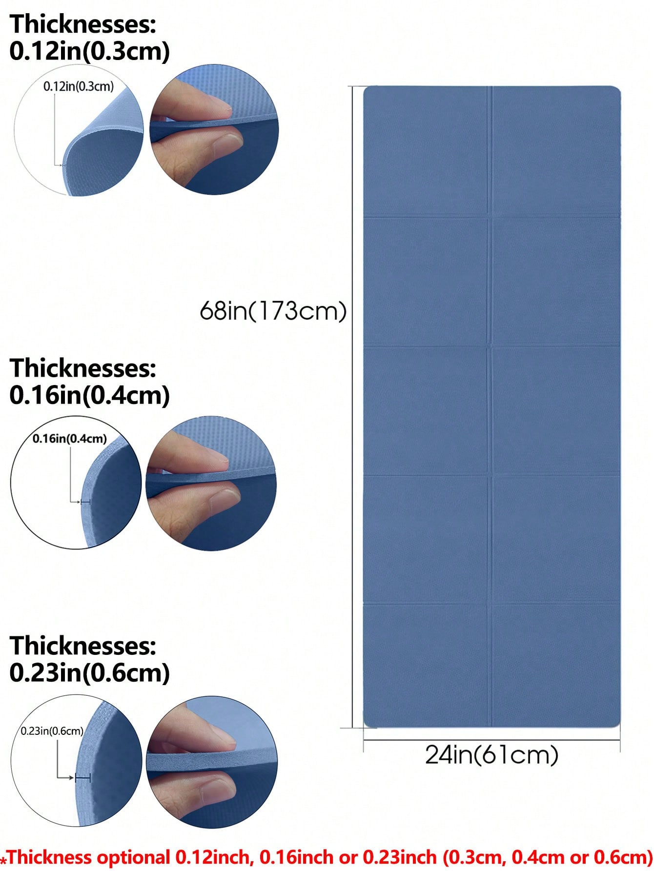 Tappetino yoga pieghevole blu  - Gymnastics Mat Thick recensione e prezzo