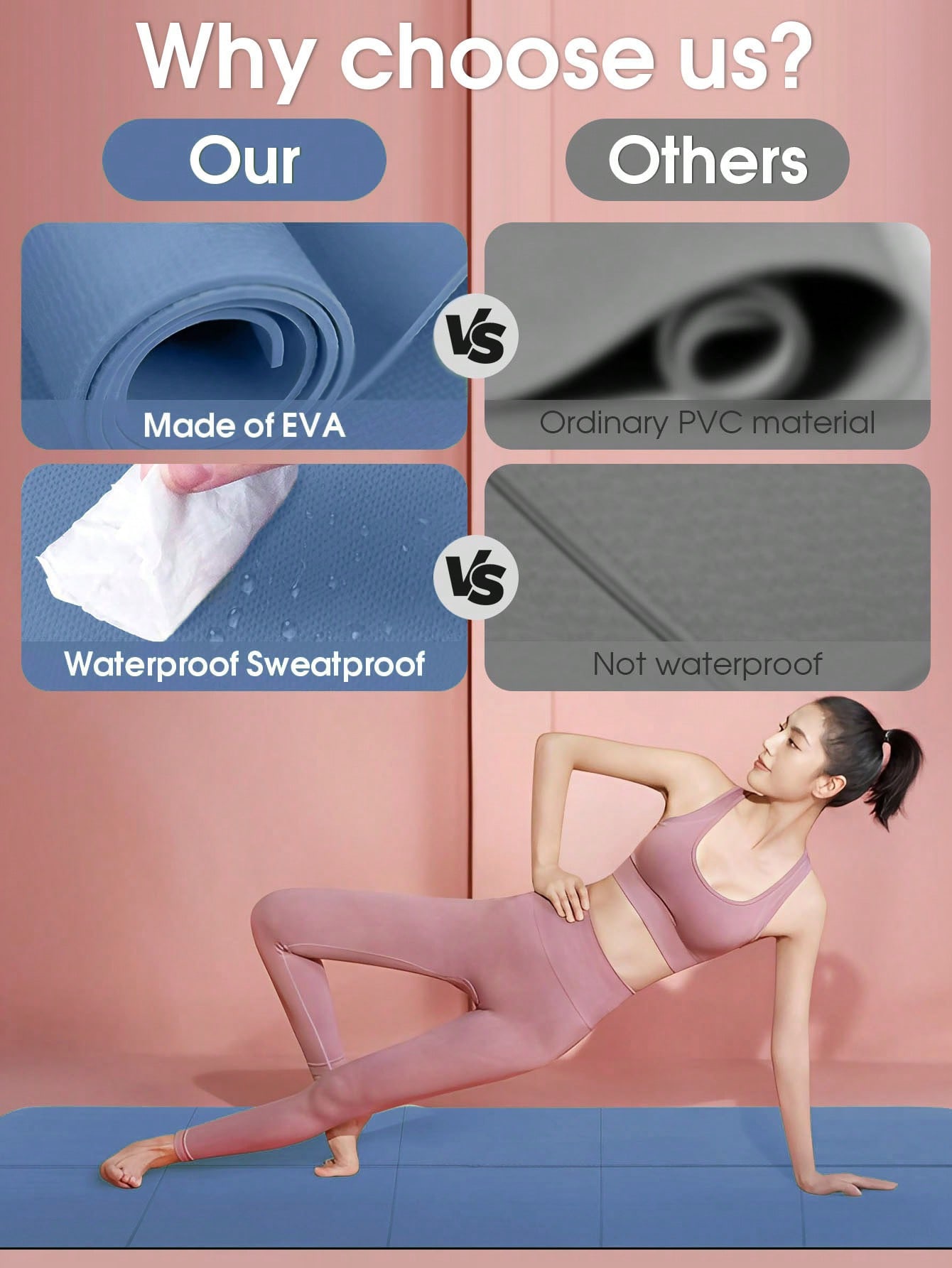 Tappetino yoga pieghevole blu  - Gymnastics Mat Thick recensione e prezzo
