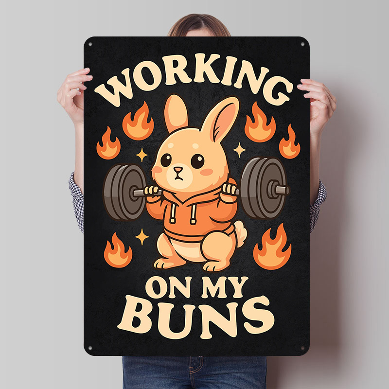 Working On My Buns – Targa in  - Home Gym On Wall recensione e prezzo