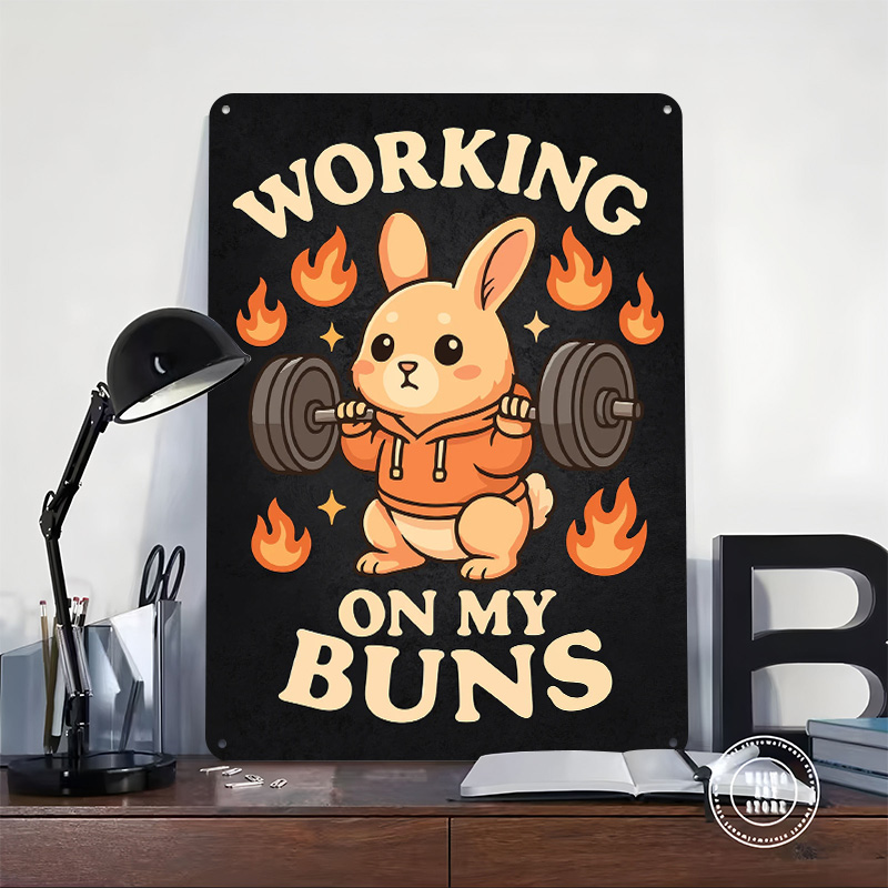 Working On My Buns – Targa in  - Home Gym On Wall recensione e prezzo