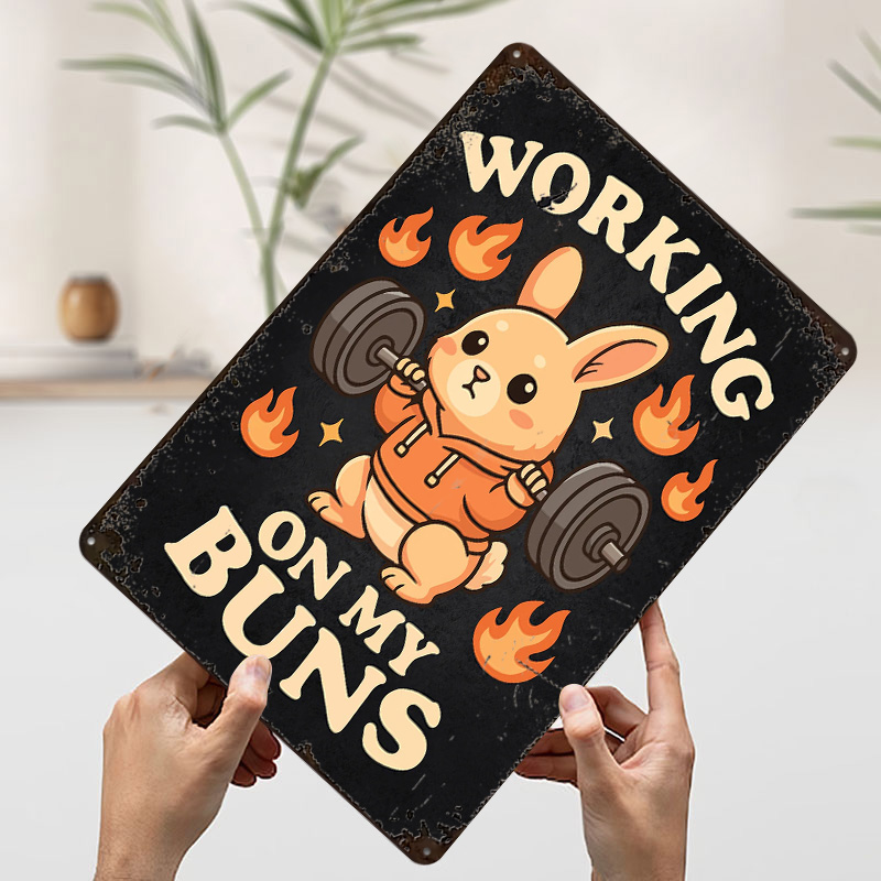 Working On My Buns – Targa in  - Home Gym On Wall recensione e prezzo