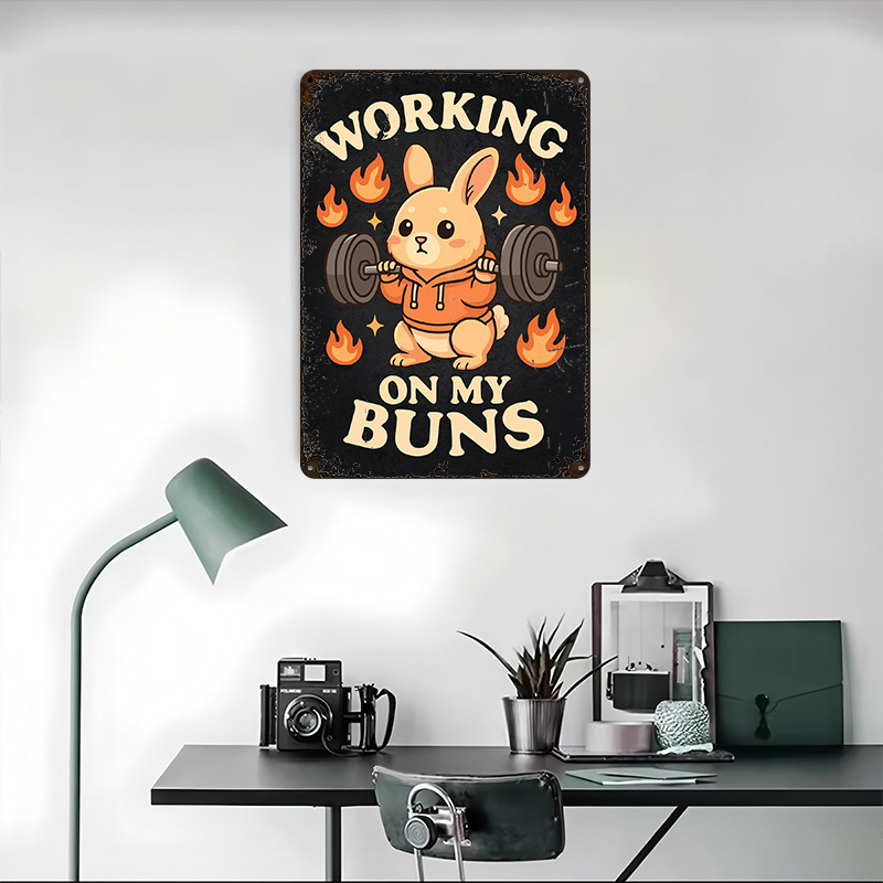 Working On My Buns – Targa in  - Home Gym On Wall recensione e prezzo